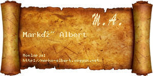 Markó Albert névjegykártya