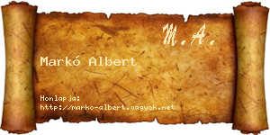 Markó Albert névjegykártya