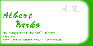 albert marko business card